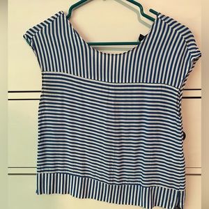 Blue and white stripe top
